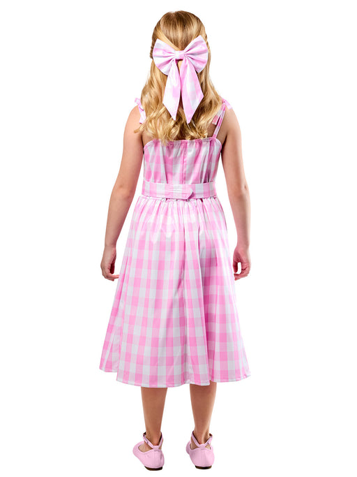 Girls' Barbie Movie Perfect Day Pink Gingham Dress - costumesupercenter.com