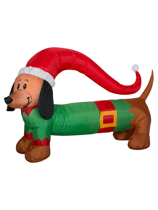 4 Foot Weiner Dog Light Up Christmas Inflatable Lawn Decoration - costumesupercenter.com