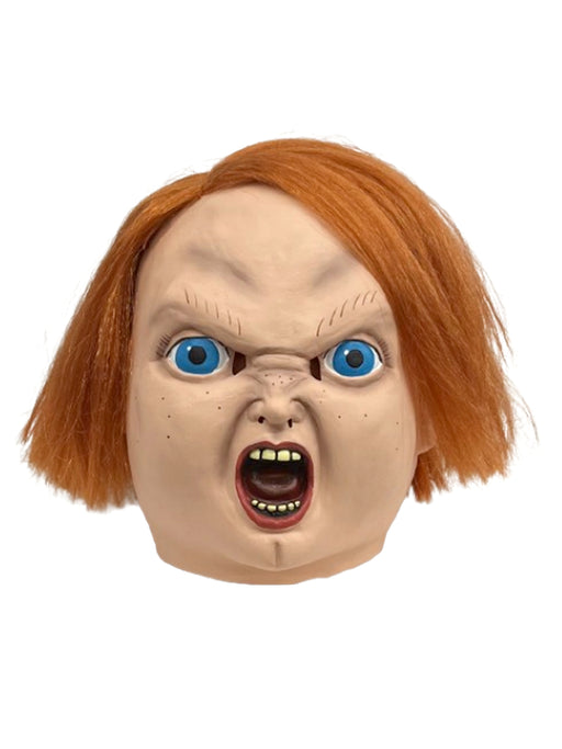 Men's Child's Play 2 Chucky Overhead Latex Mask with Hair - costumesupercenter.com