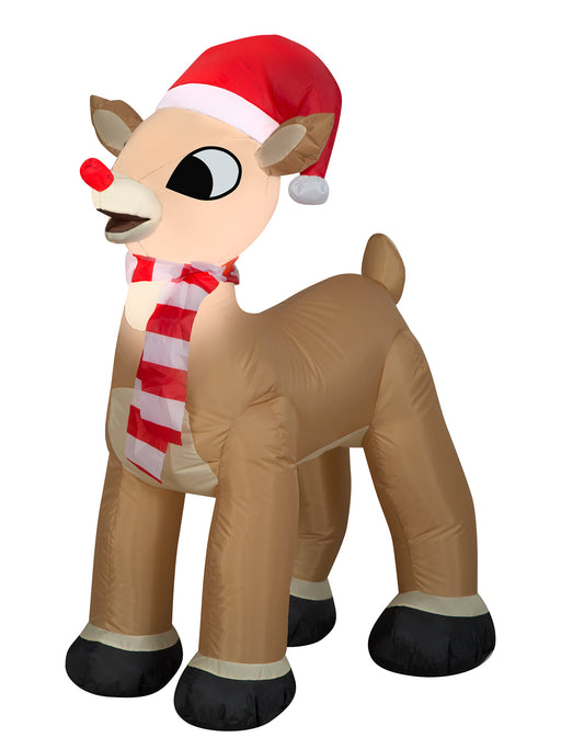 3.5 Foot Rudolph the Red-Nosed Reindeer Light Up Christmas Inflatable Lawn Decoration - costumesupercenter.com