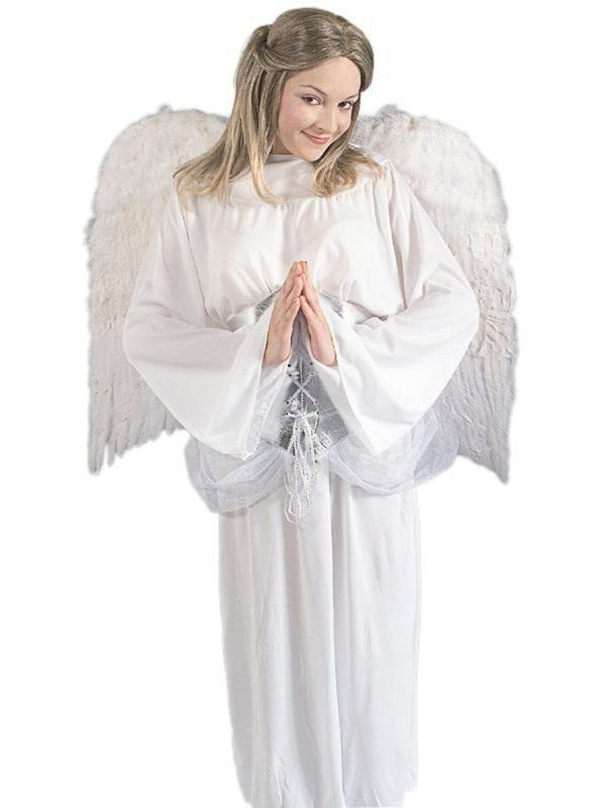 Deluxe White 36 Inch Feather Wings — Costume Super Center