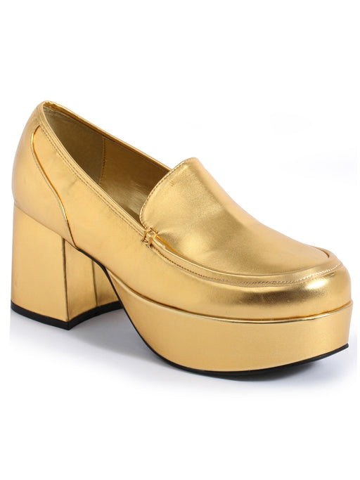 Men's Gold 70's Platform Shoes - costumesupercenter.com