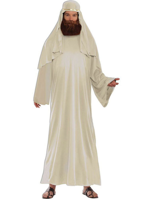Men's Ivory Biblical Robe with Headdress Costume — Costume Super Center
