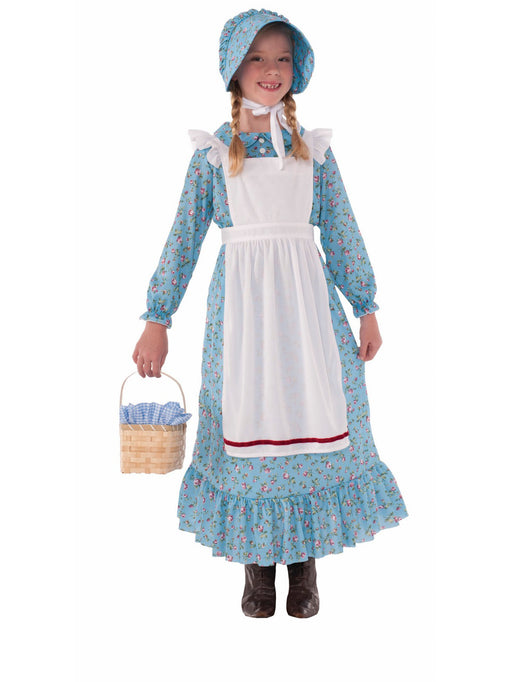 Children's Blue Pioneer Girl Prairie Dress - The Costume Shoppe