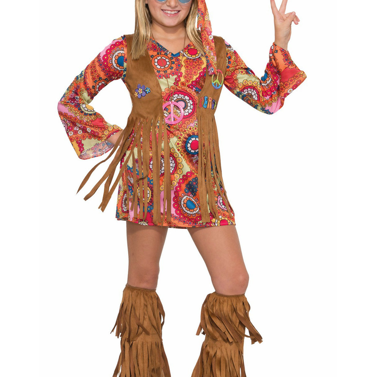 Girls Peace Lovin Hippie Costume — Costume Super Center