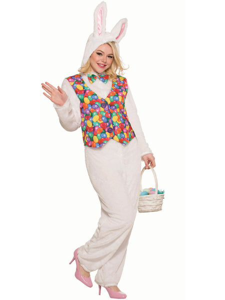 Adult Easter Bunny Costume Jumpsuit with Vest — Costume Super Center