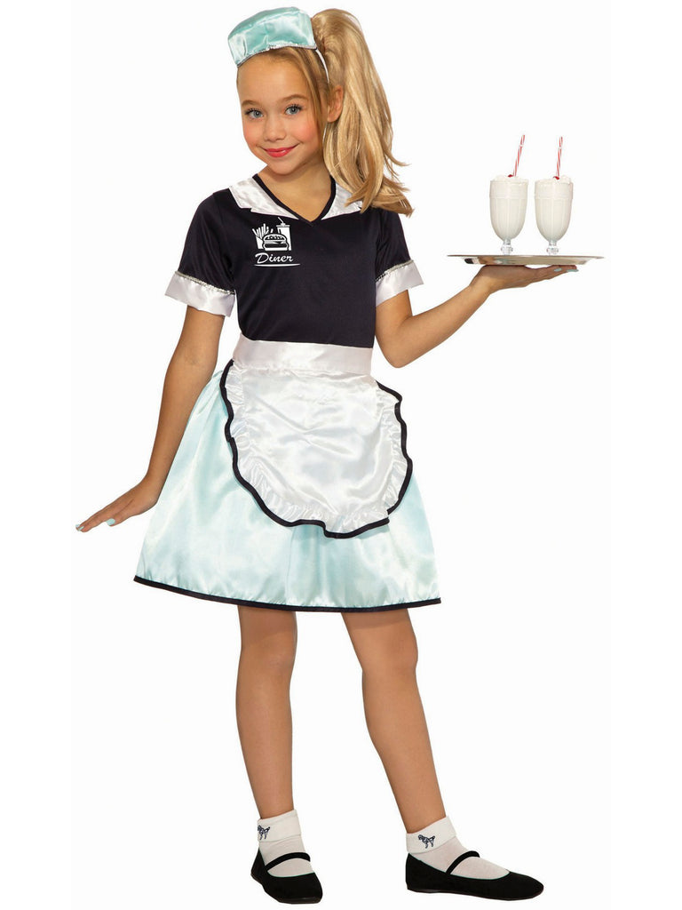 1950's Diner Waitress Costume for Girls