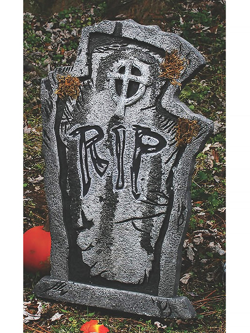 22-inch Mossy R.I.P Tombstone Decoration - costumesupercenter.com