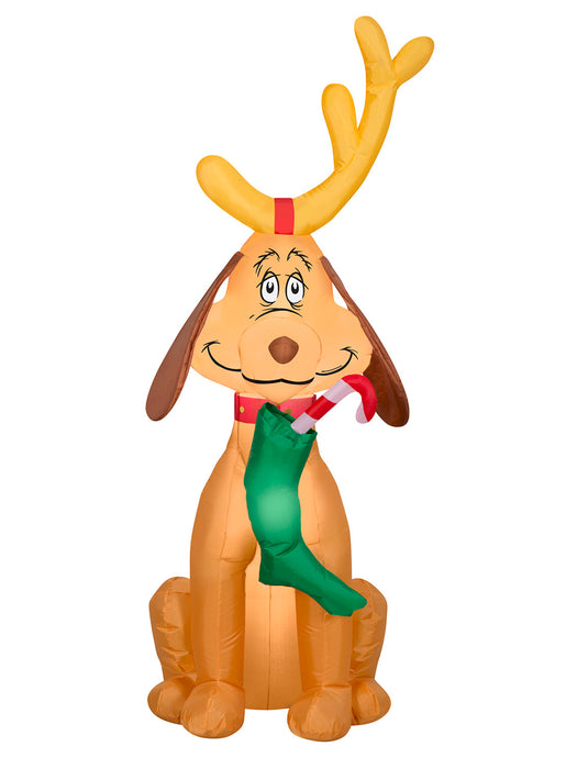 4 Foot Dr. Seuss The Grinch Reindeer Max Light Up Christmas Inflatable Lawn Decoration - costumesupercenter.com