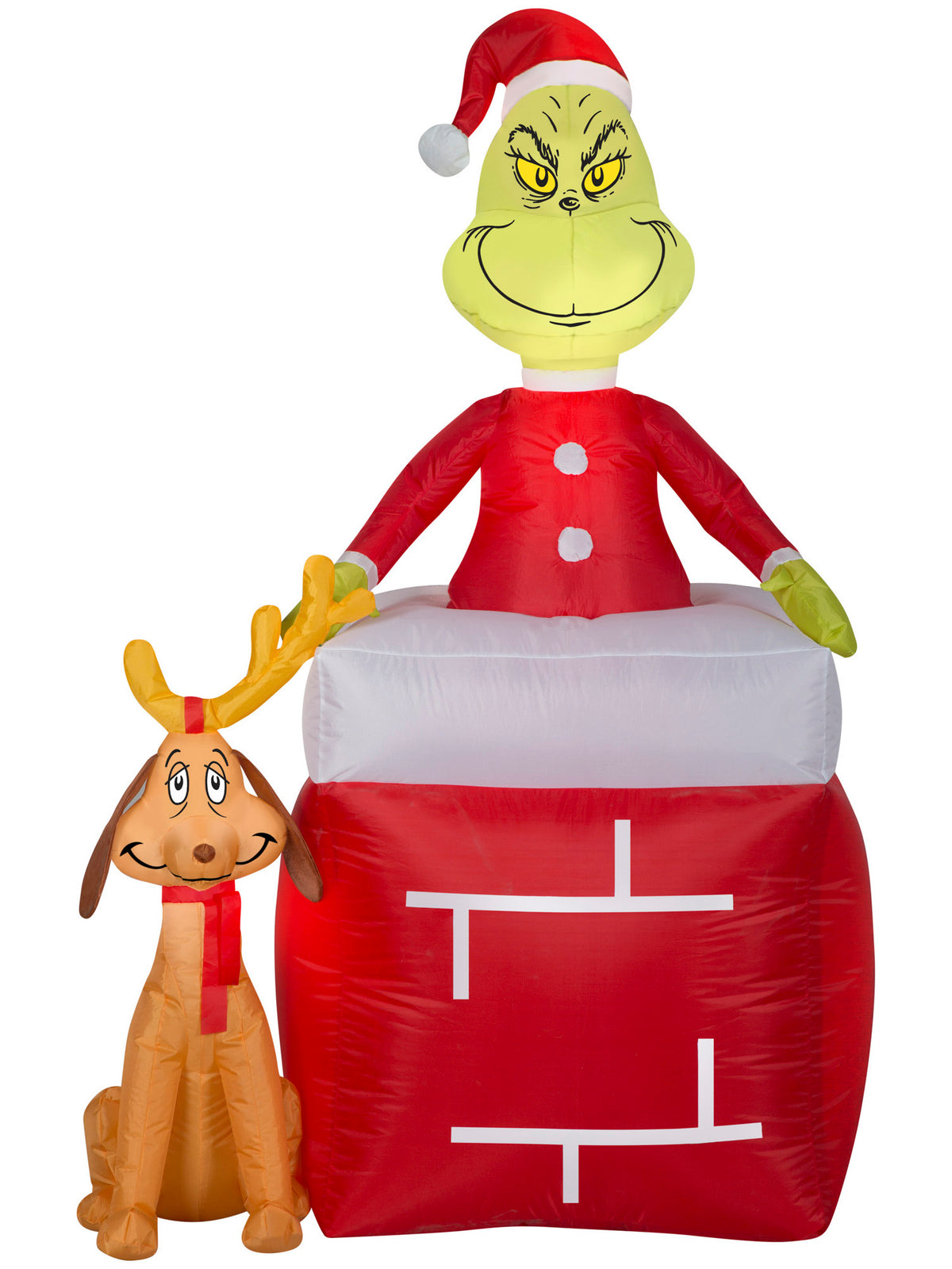 Inflatable Airblown The Grinch & Max Chimney Christmas Prop — Costume ...