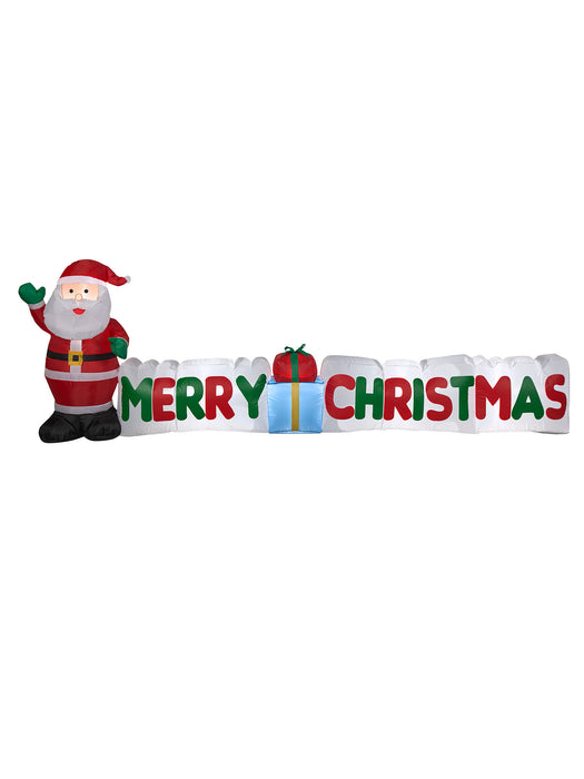 9 Foot Merry Christmas Santa Light Up Inflatable Lawn Decoration - costumesupercenter.com