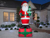 10 Foot Santa Scene Light Up Christmas Inflatable Lawn Decoration - costumesupercenter.com