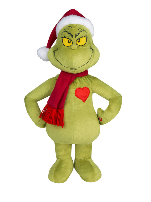 19.5-inch Dr. Seuss The Grinch Christmas Plush Light Up Front Door Greeter - costumesupercenter.com