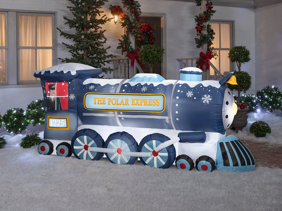 9 Foot The Polar Express Light Up Christmas Inflatable Lawn Decoration - costumesupercenter.com