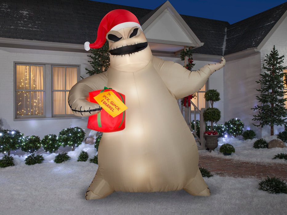 10.5 Foot The Nightmare Before Christmas Oogie Boogie Light Up Inflatable Lawn Decoration - costumesupercenter.com