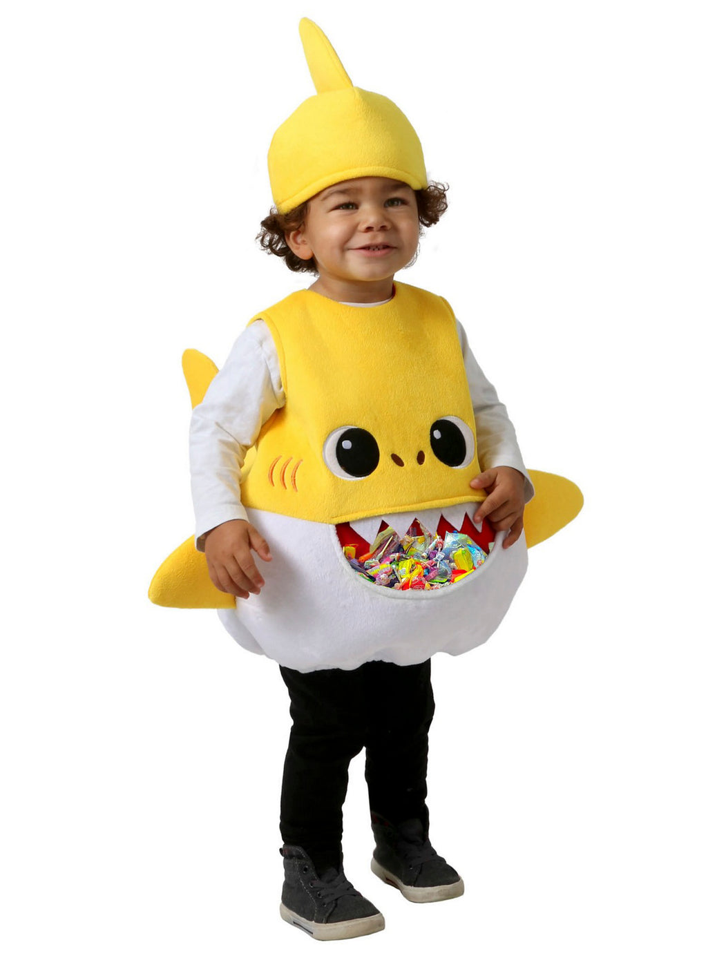 Kid's Yellow Baby Shark Feed Me Costume — Costume Super Center