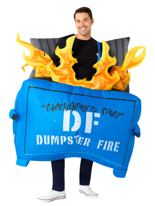 Adult Dumpster Fire Inflatable Costume - costumesupercenter.com