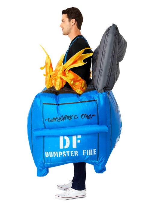 Adult Dumpster Fire Inflatable Costume - costumesupercenter.com