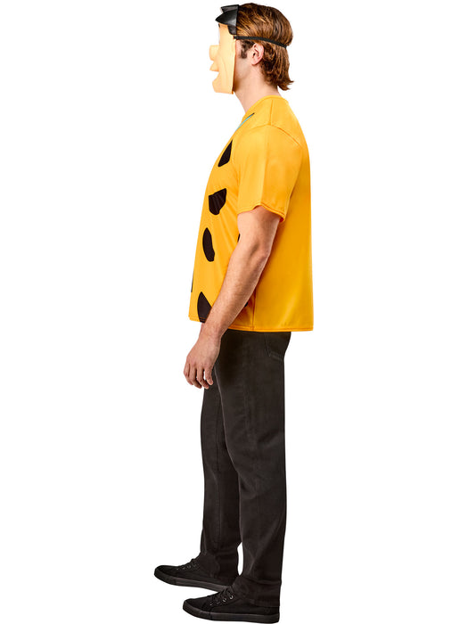 Men's The Flintstones Ben Cooper Fred Flintstone T-Shirt and Half Mask - costumesupercenter.com