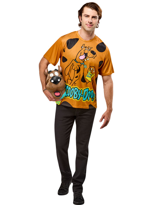 Men's Ben Cooper Scooby Doo T-Shirt and Half Mask - costumesupercenter.com