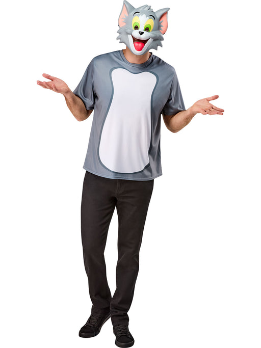 Men's Tom and Jerry Ben Cooper Tom T-Shirt and Half Mask - costumesupercenter.com