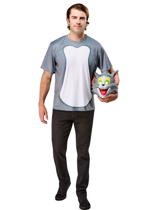 Men's Tom and Jerry Ben Cooper Tom T-Shirt and Half Mask - costumesupercenter.com