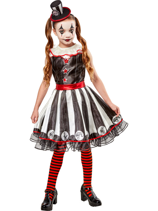 Girls' Vintage Silly Stripe Circus Clown Costume - costumesupercenter.com