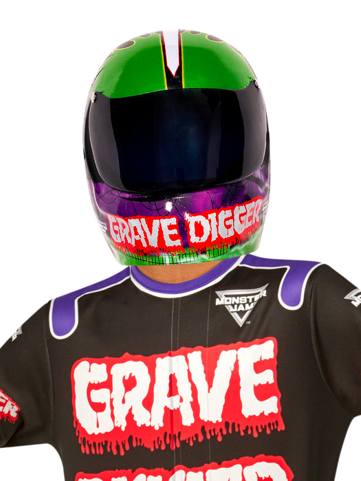 Kids' Monster Jam Grave Digger Half Mask - costumesupercenter.com