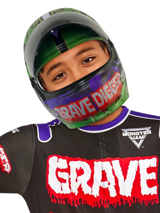 Kids' Monster Jam Grave Digger Half Mask - costumesupercenter.com