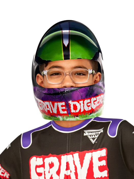 Kids' Monster Jam Grave Digger Half Mask - costumesupercenter.com