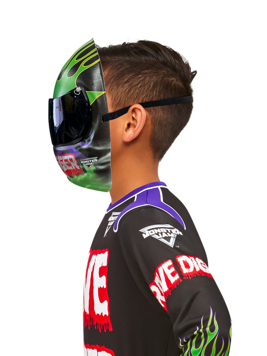 Kids' Monster Jam Grave Digger Half Mask - costumesupercenter.com