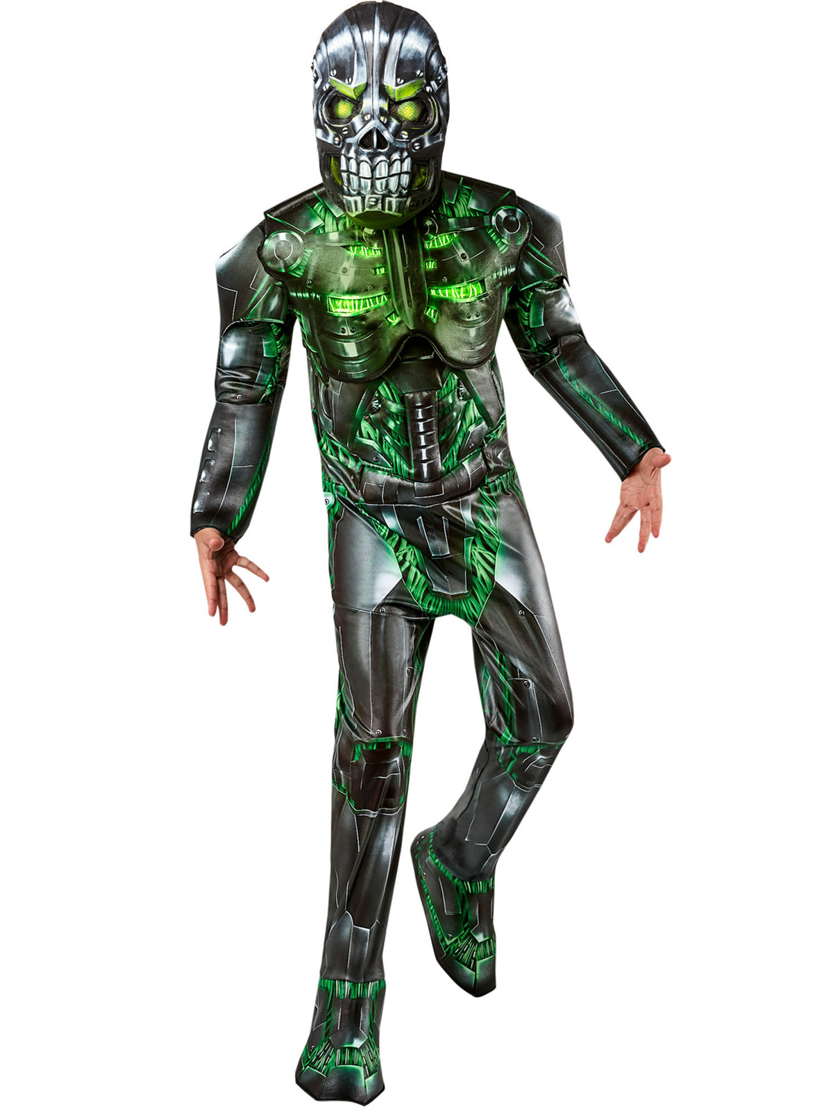 Kids Light Up Green Cyborg Costume — Costume Super Center