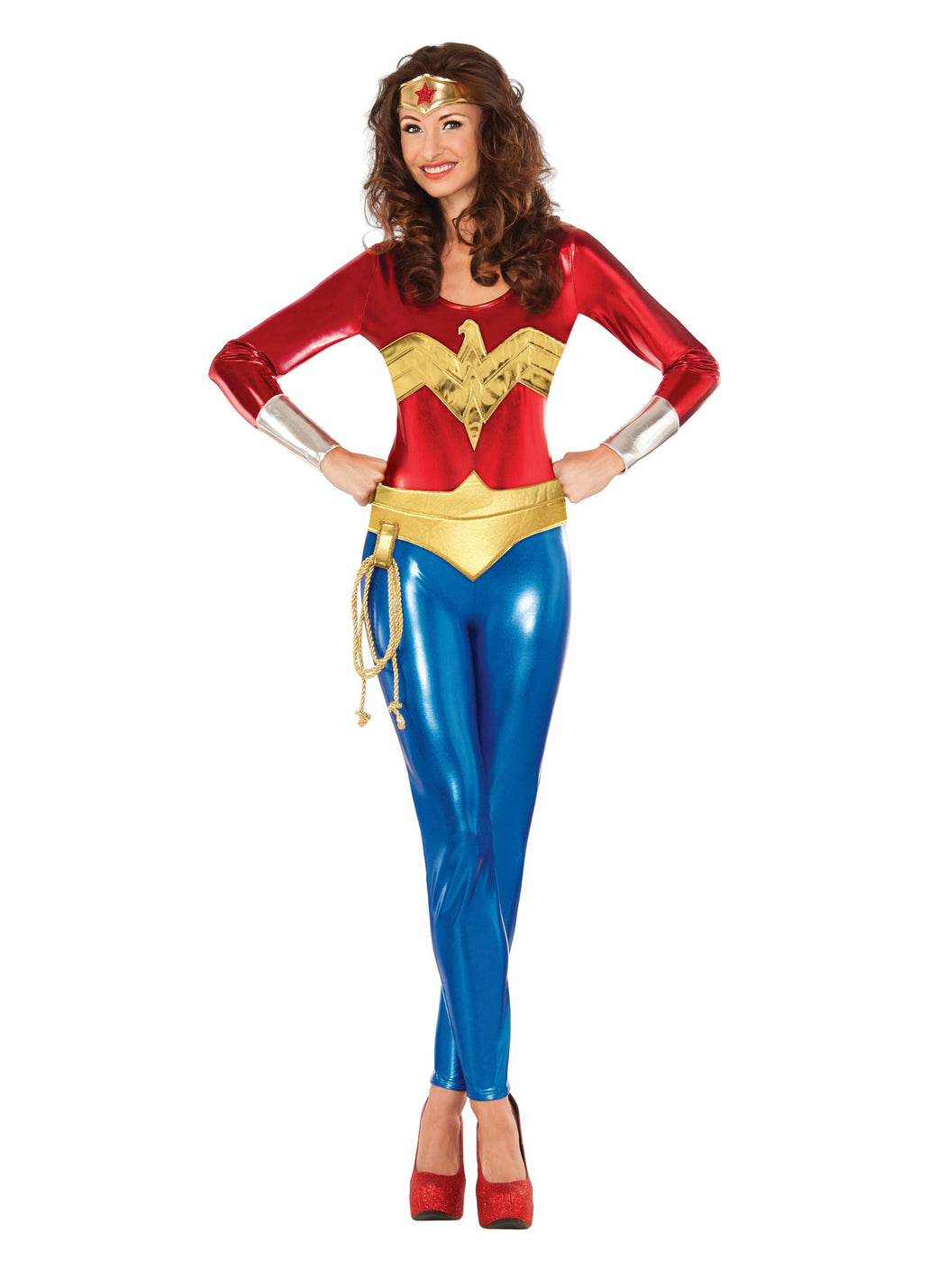 Womens Superhero Style Wonder Woman Catsuit Costume — Costume Super Center