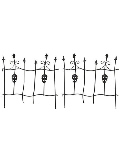 26-inch Iron Skull Fence - Set of 2 - costumesupercenter.com