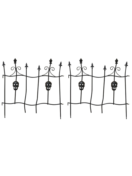 26-inch Iron Skull Fence - Set of 2 - costumesupercenter.com