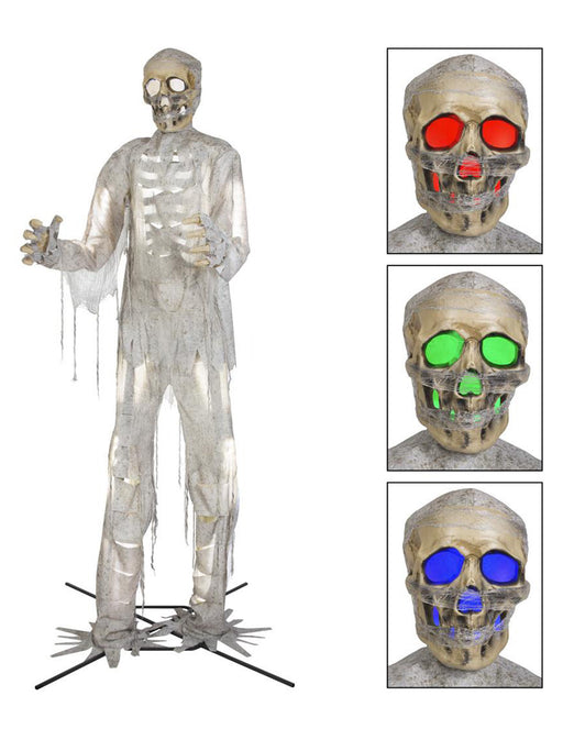 12 Foot Gigantic Mummy Skeleton Animated Decoration - costumesupercenter.com